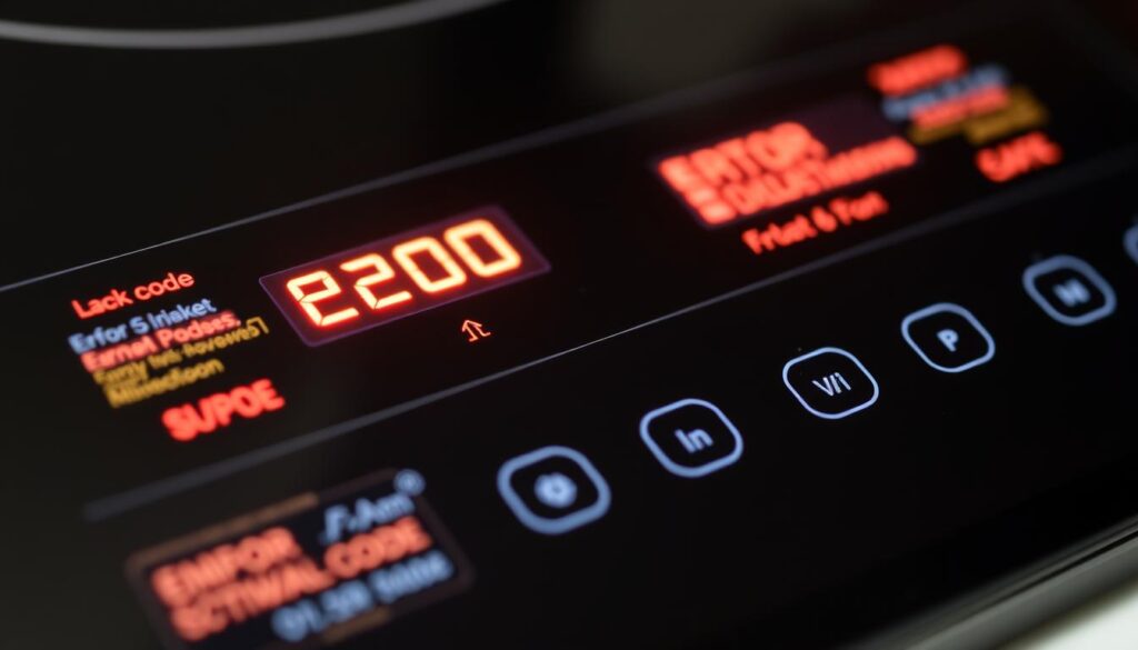Electric cooktop error codes on the display