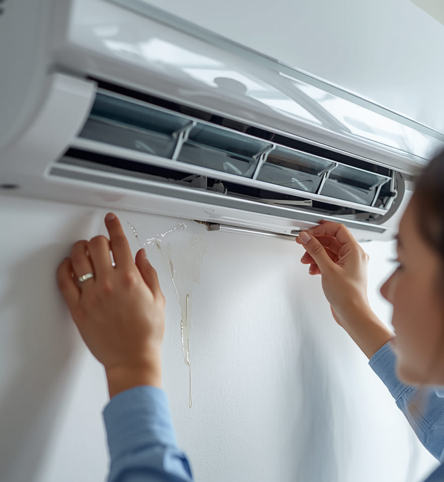 There's any visible moisture around the indoor unit