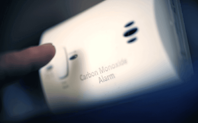 Carbon monoxide alarm triggered near HVAC equipment