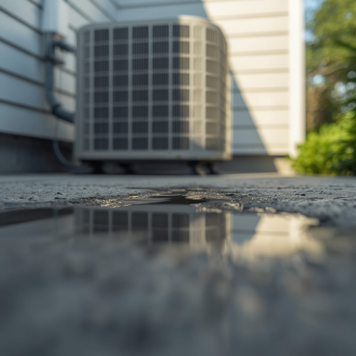 Water actively leaking from the HVAC system onto floors or near electrical components